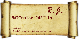Rössler Júlia névjegykártya